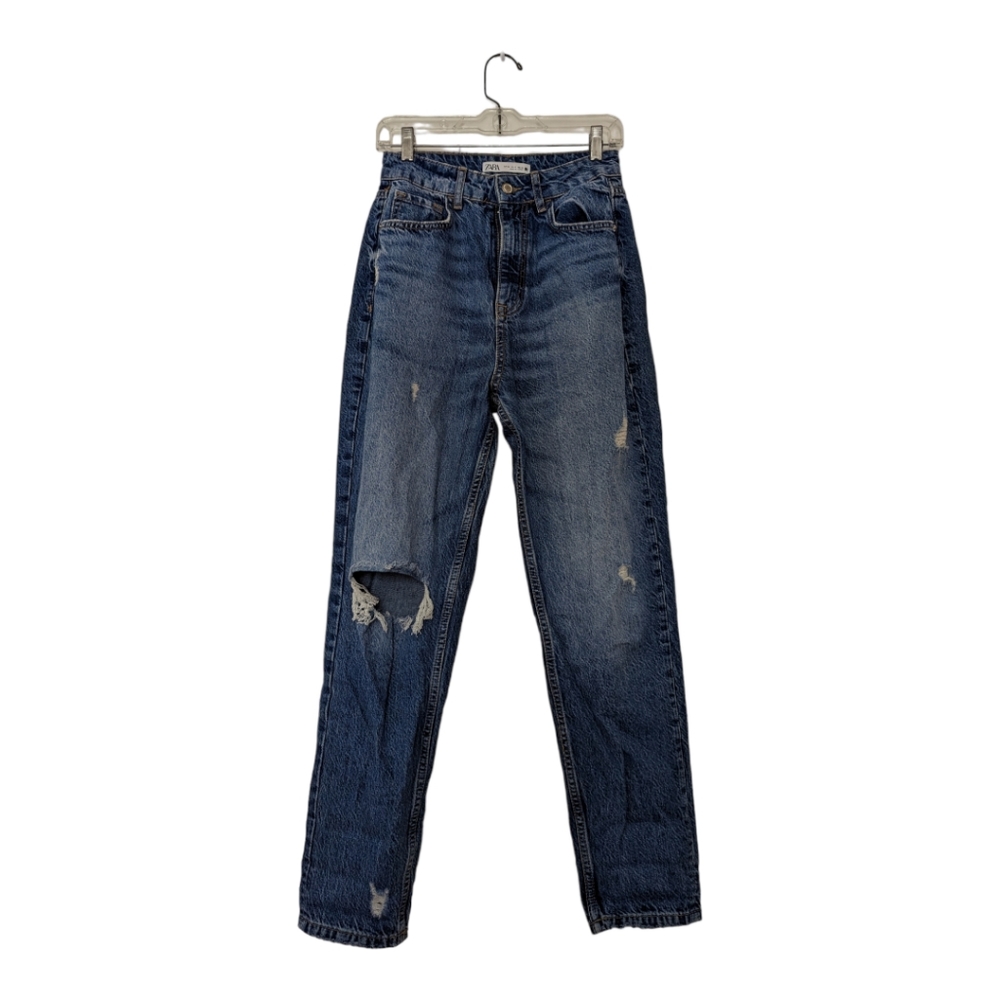 ZARA - Women's High Waist Distressed Jeans